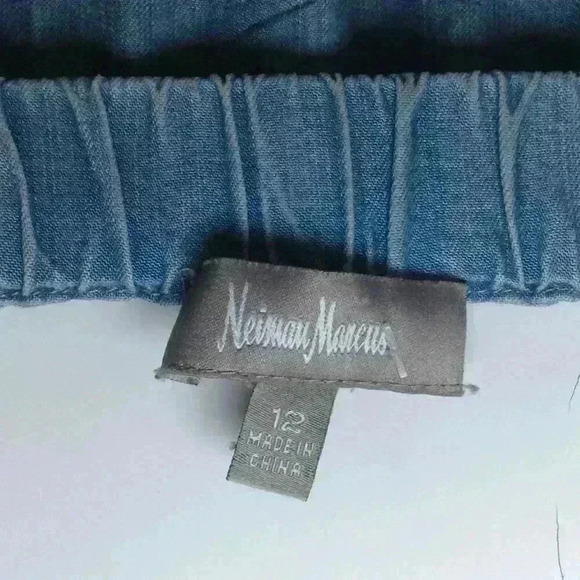 Neiman Marcus Tunic/Dress;denim with lace; Off shoulder, avant garde, cute, chic - Picture 5 of 5